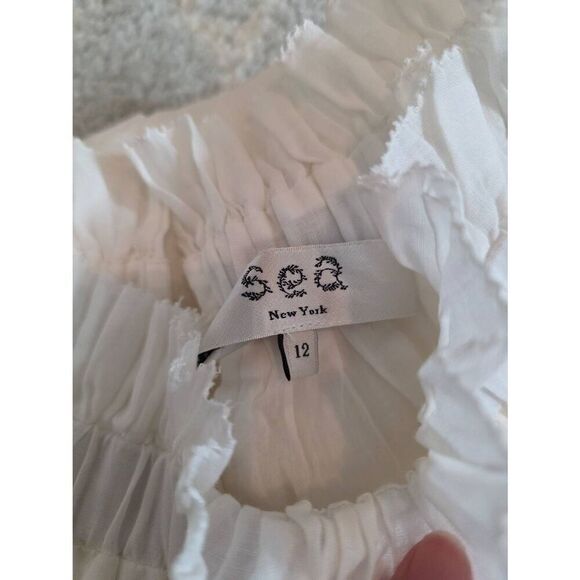 Sea New York Ramie Flutter Sleeve Top In White - Picture 8 of 8